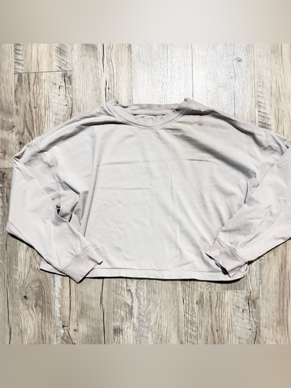Calvin Klein Performance Cream Ribbed Long Sleeve Crew
